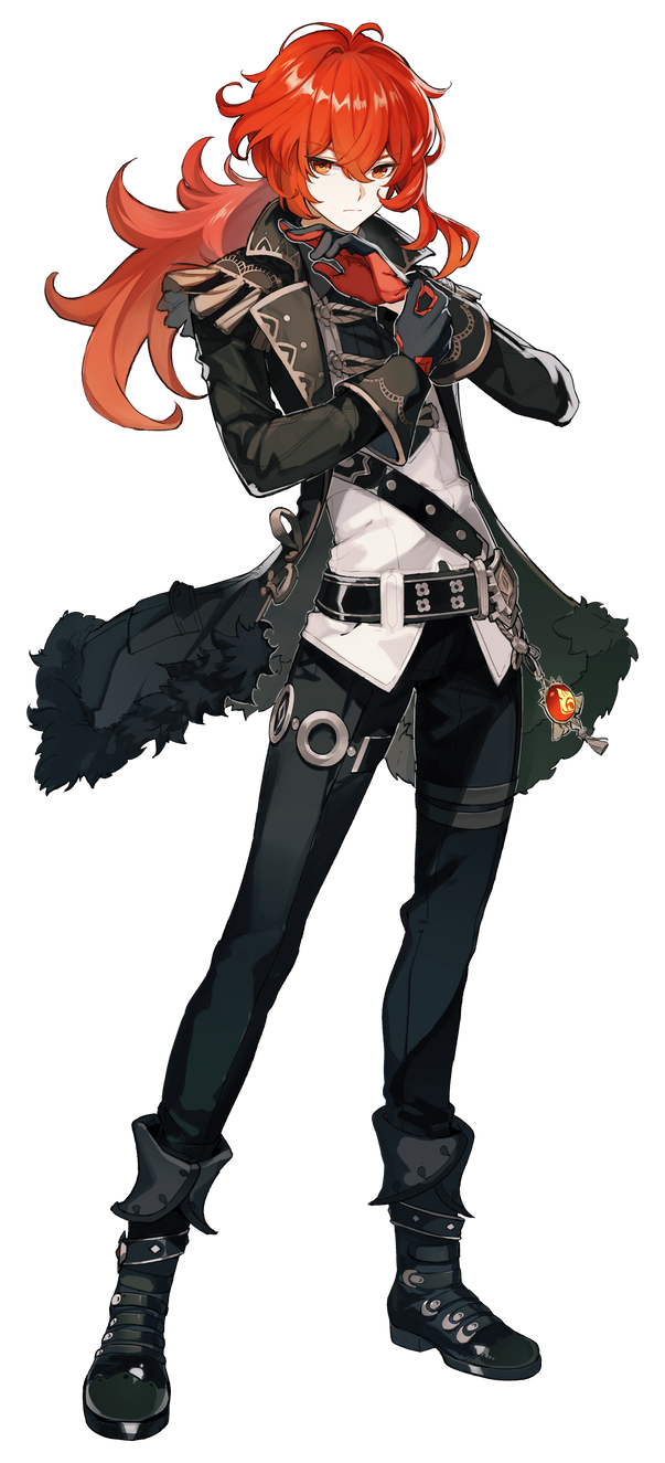 Diluc Genshin Impact Full Body Render by DEG5270 on DeviantArt