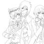 Ciel, Alois and Sebastian. Lineart.