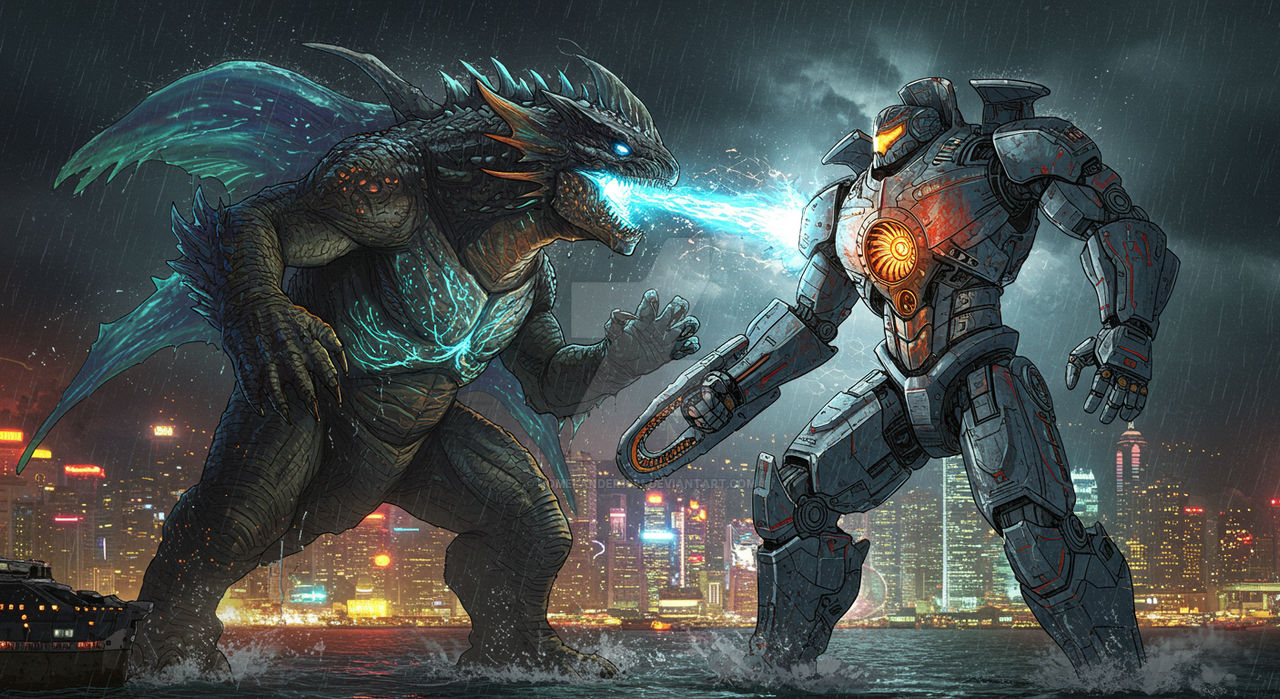 Jaeger (Pacific Rim) vs Juvenille Godzilla by homelander1991 on DeviantArt