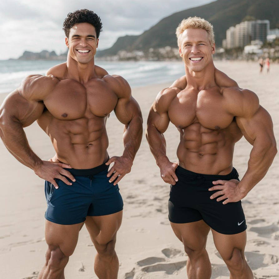 Bathing Muscle Muscle Beach Buddies by scriptboy on DeviantArt