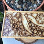 Pyrography Koi Fish Pond Wooden Box