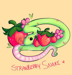 Strawberry Snake sticker design
