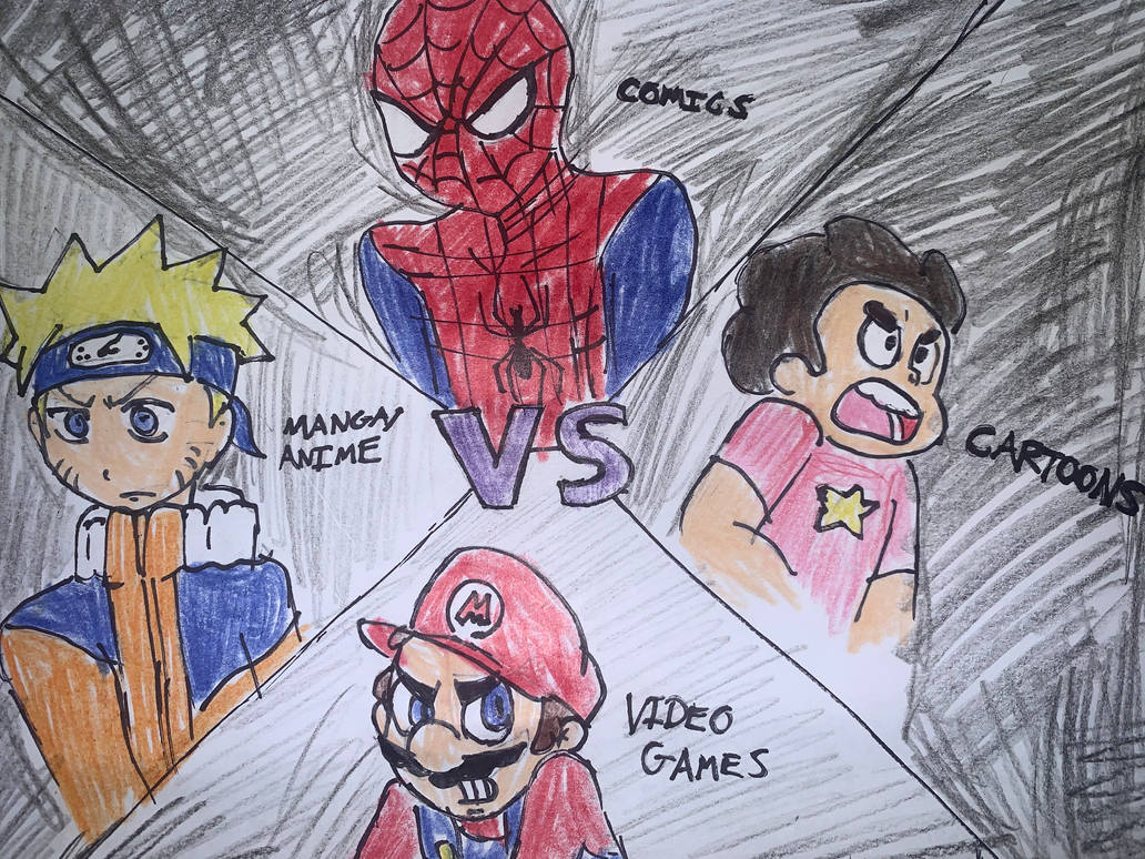 Comic VS Manga/Anime VS Cartoon VS Video Game by MatthewDraws9066 on