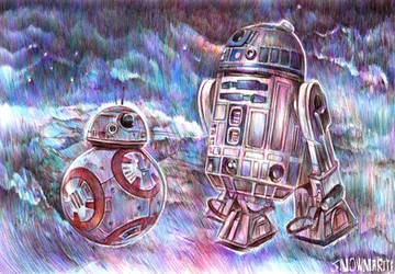 Star Wars VII fanart/ BB-8 and R2-D2
