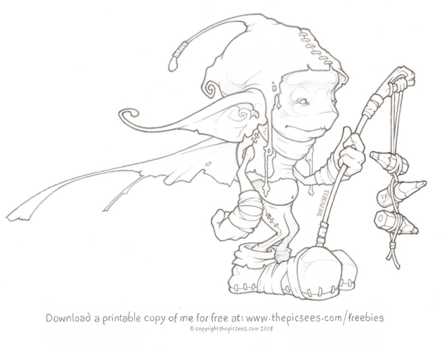 A Colouring page of Keecu the Gatekeeper...