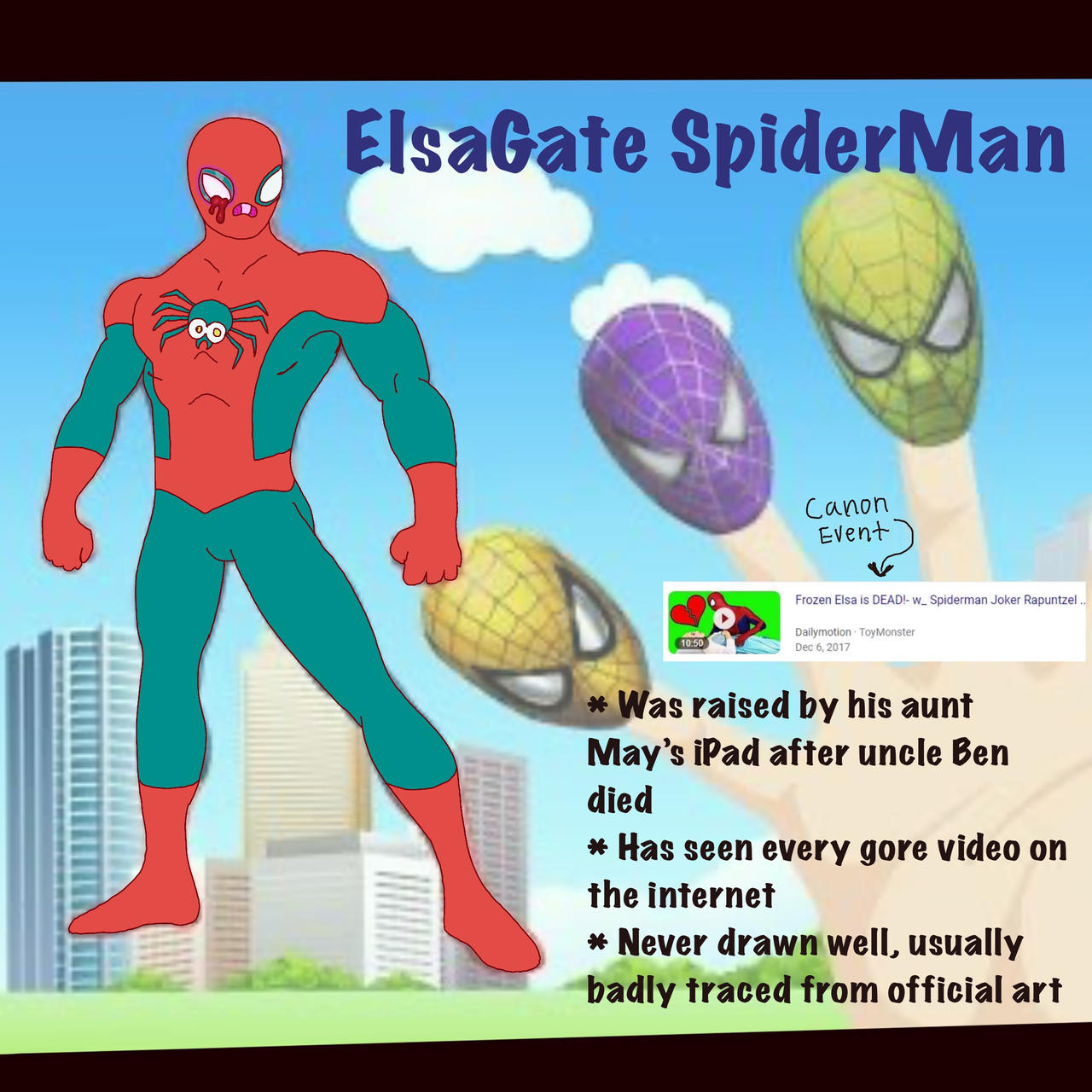 Elsagate Deviantart Spidersona: ElsaGate Spiderman by XxBriteCrawlerzxX on DeviantArt