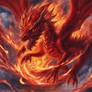 #rose red flaming dragon
