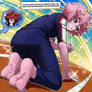 Mina Ashido running barefoot,Ultra Impact style.