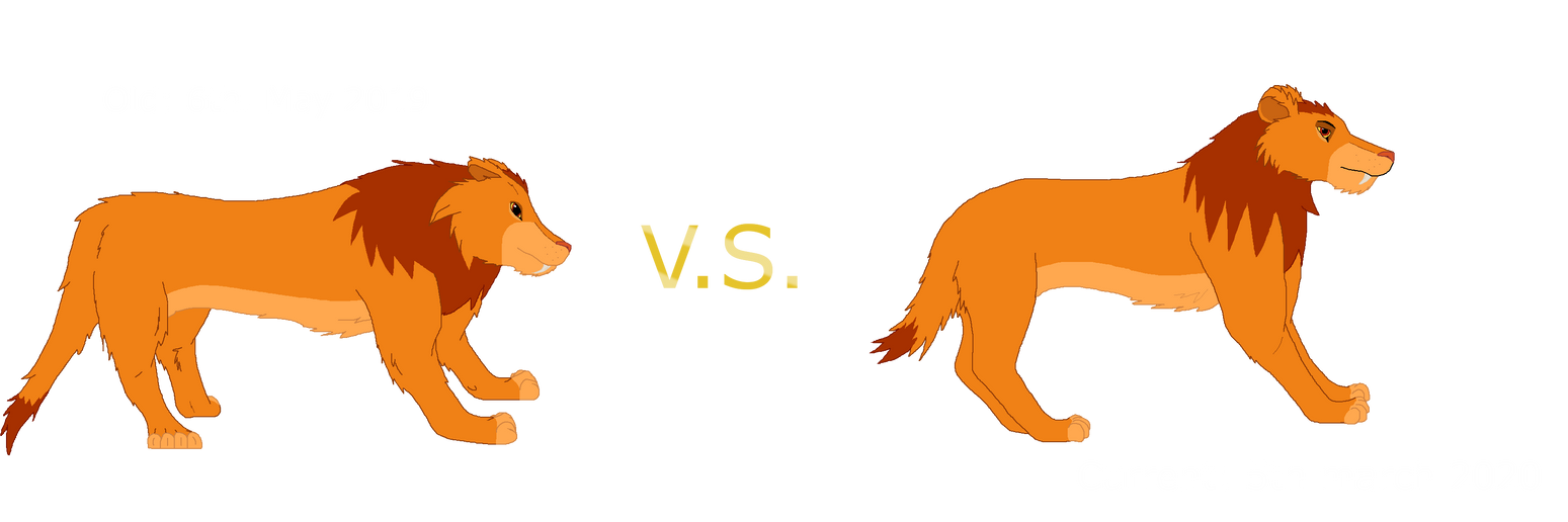 Smilodon Simba: Old vs current by GryphonsArt on DeviantArt