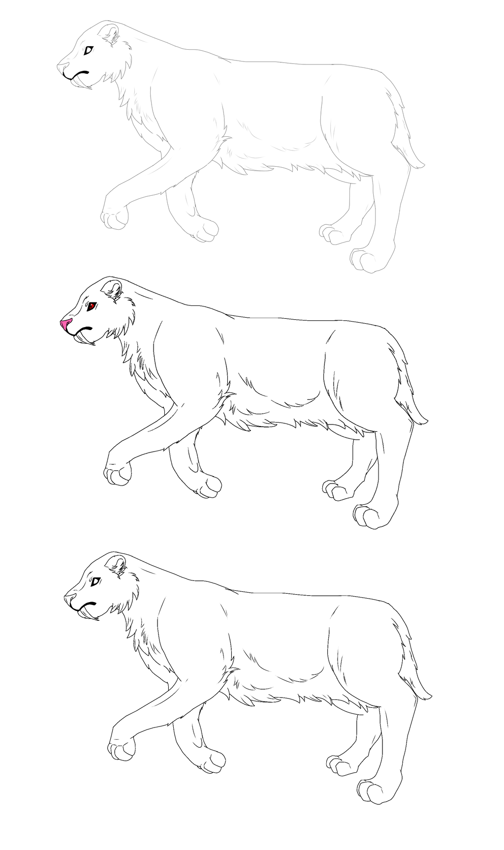 FTU Semi-Realistic Sabertooth2 Base by GryphonsArt on DeviantArt