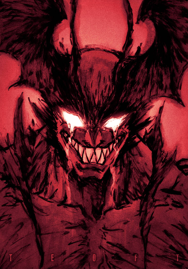 Монстр фонка. Devilman улыбка. Devilman Crybaby красные демон красный.