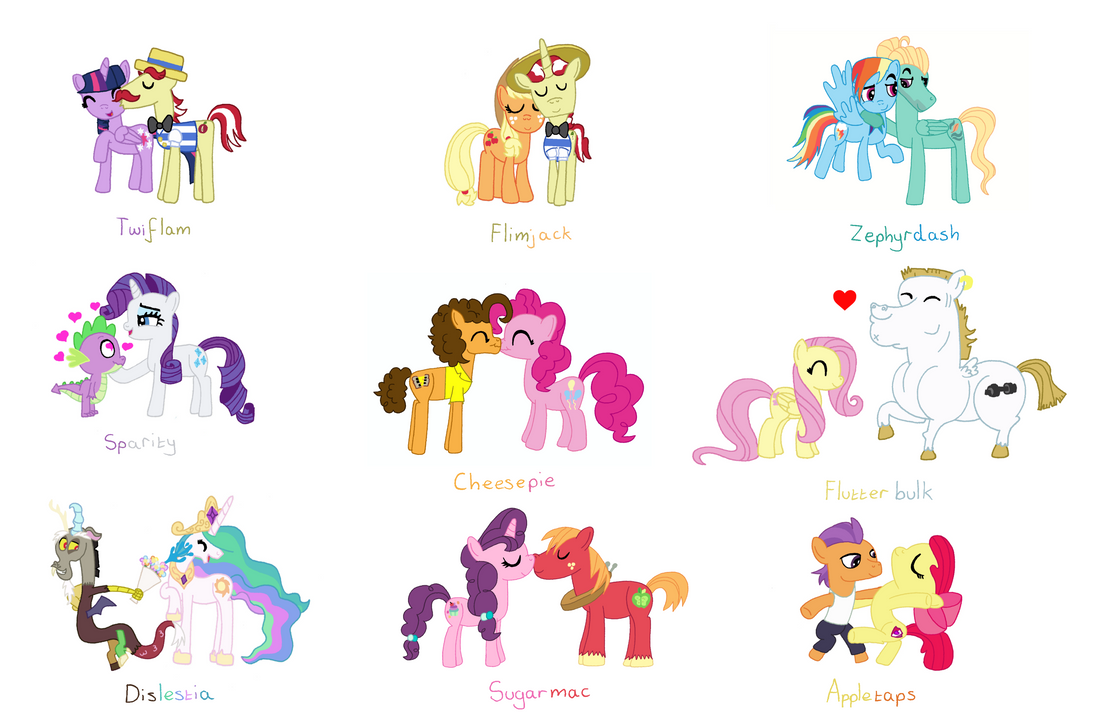 My Favourite MLP Ships - Handdrawn by PurpleWonderPower on DeviantArt