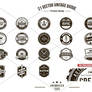 21 Vintage Badges
