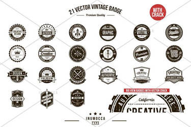 21 Vintage Badges