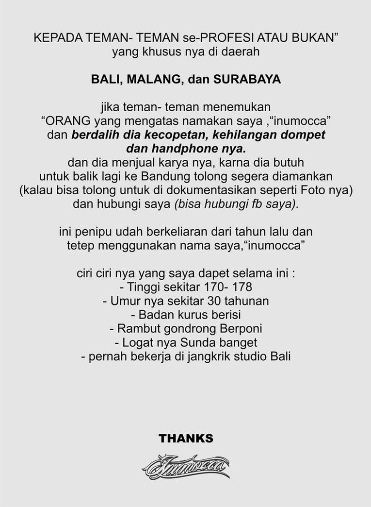 Pengumunan Untuk Sipenipu by inumocca