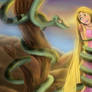 Kaa wrapping Rapunzel