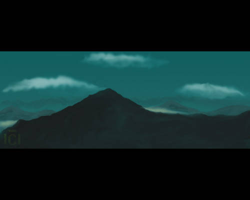 Mountain on Brush : 45 x 14