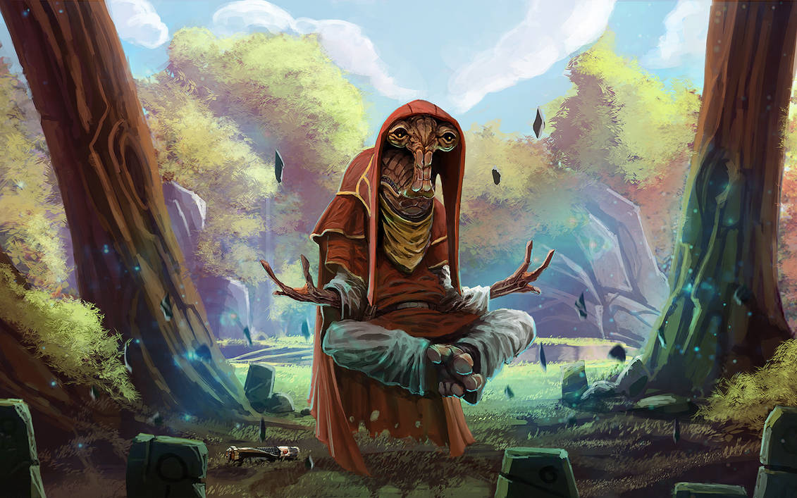 Padawan Tarren meditating on Tython by Master-Weilar-Tarren