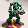 Space Marine Salamander on Lava Base