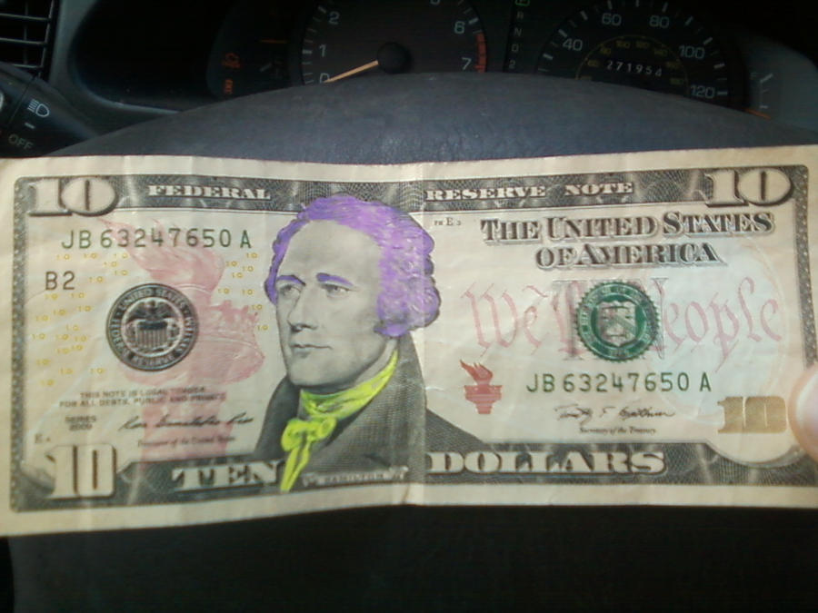 alexander hamilton on the 10 dollar bill