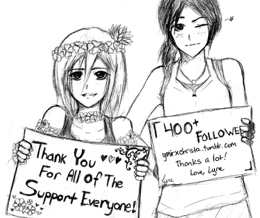 Ymir and Christa: 400+ Followers Thank You
