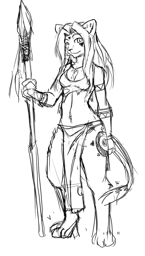 [Sketch] Tribal Lioness