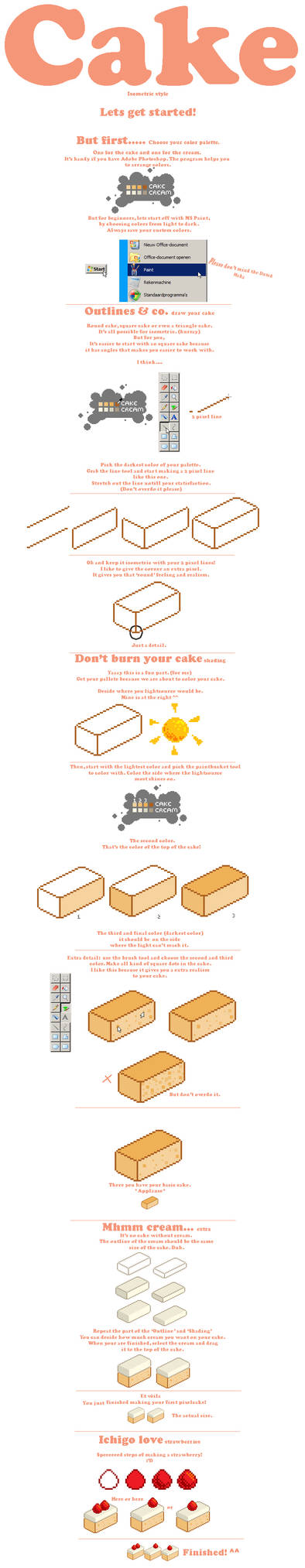 Pixel cake tutorial :'D