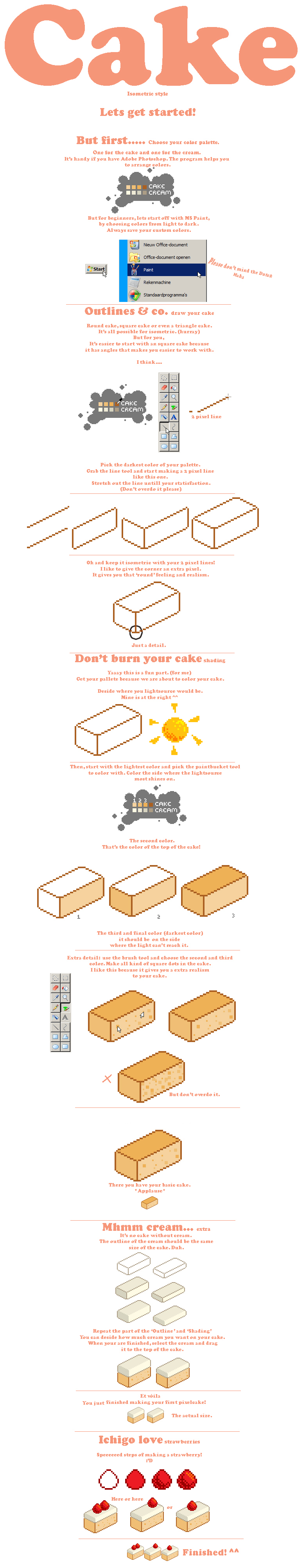 Pixel cake tutorial :'D