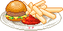 Dinerfood: Hamburger + Jumbofries