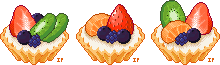 Pixel fruit tarts