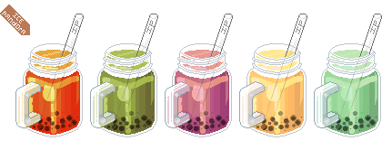 Bubble teas in Mason jars