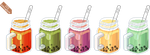 Bubble teas in Mason jars by Ice-Pandora