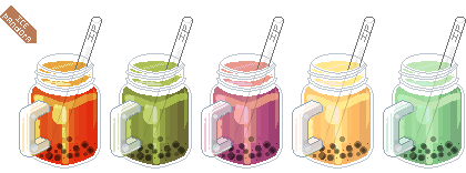 Bubble teas in Mason jars