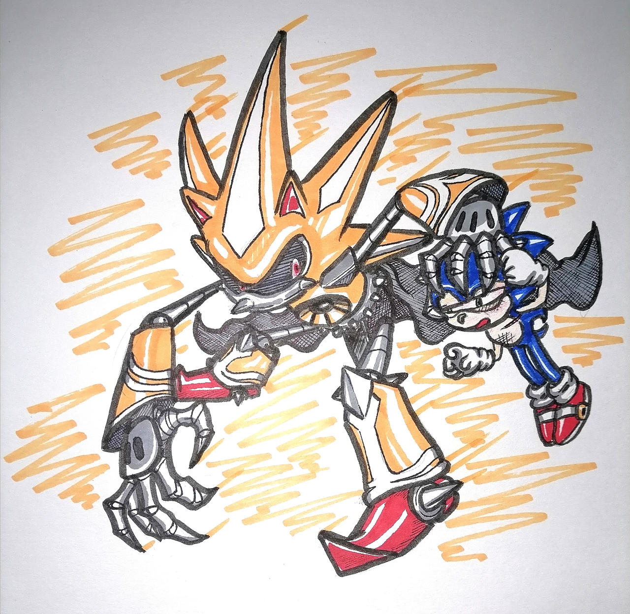How to Draw Super Neo Metal Sonic - Sonic & Knuckles Series in
