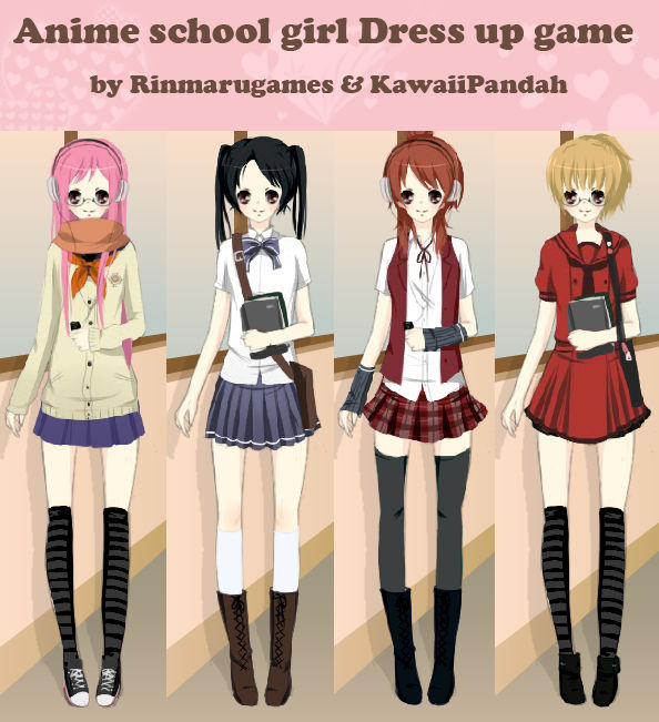 Play Anime school girl dress up game