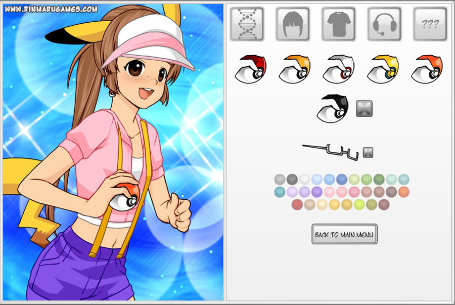 Pokemon cosplayer dress up game