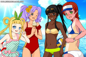 Anime Summer girls dress up game