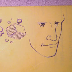 Doodle - Boxes and 3/4 Head Sketch