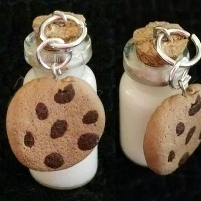 Milk and Cookie Polymer Clay Charm