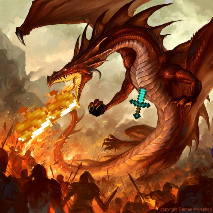 Minecraft Style Dragon Minecraft dragon by Herobrine-fan-1 on DeviantArt