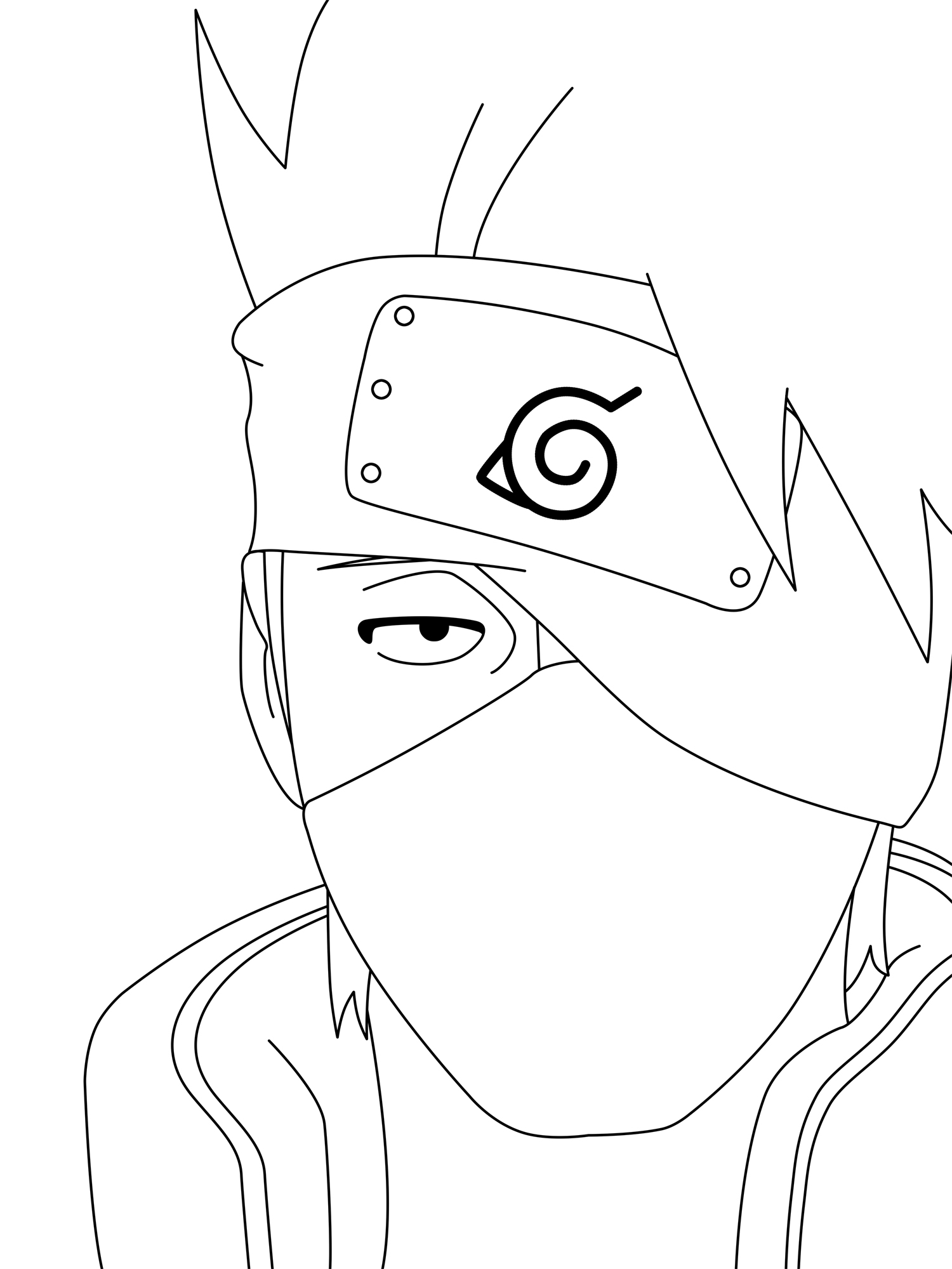 Kakashi Lineart by kingasaiyans on DeviantArt