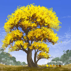 Yellow Tree - Daily Tree day 1 by fireytika