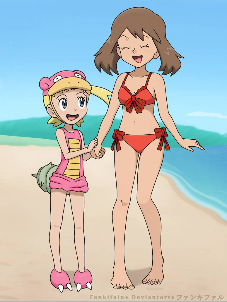 Comm: Pokemon Trainer May + Bonnie (Beach Day) by FankiFalu on DeviantArt Comm: Pokemon Trainer May + Bonnie (Beach Day) by FankiFalu on DeviantArt