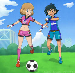 Comm: Pokemon Trainer Ash + Serena (Soccer Play)
