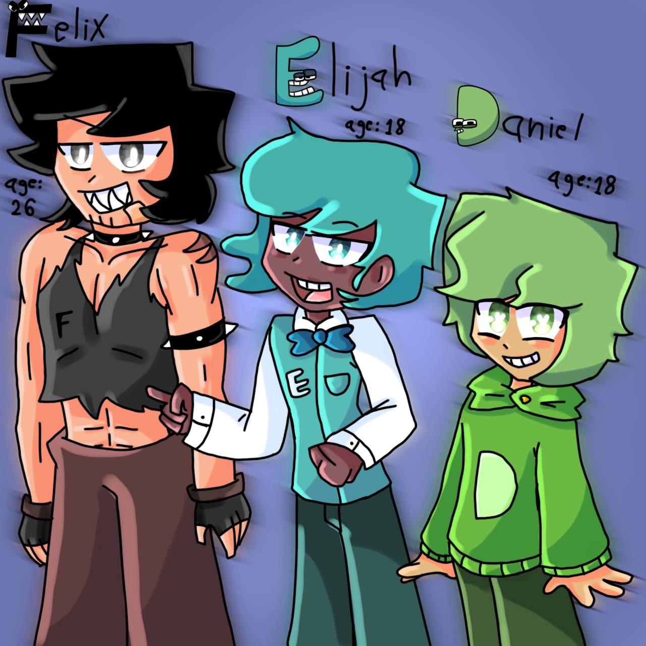 Human alphabet lore characters!(part 1)