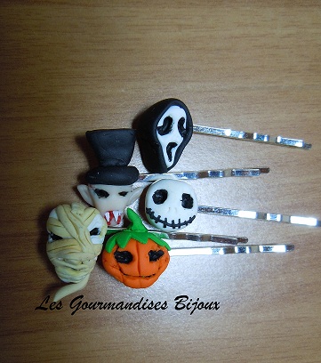 FIMO HALLOWEEN HAIR PINS