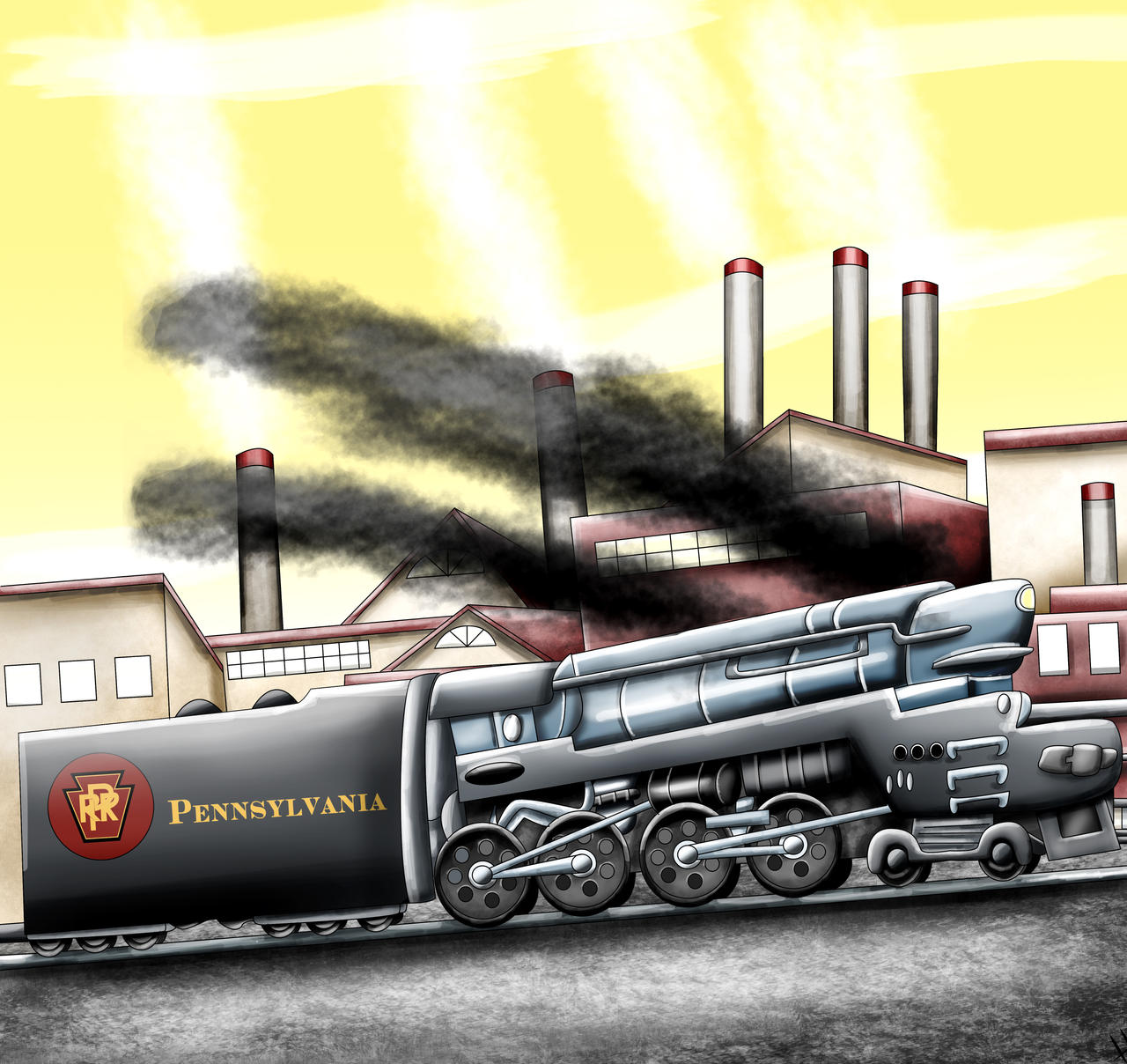 Train at the station by SuicideArts on DeviantArt