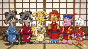 AI Generated: Friends In Kimonos