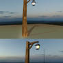 Wooden lamp post