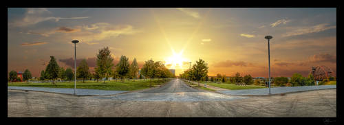 Sunset Street Pano HDR